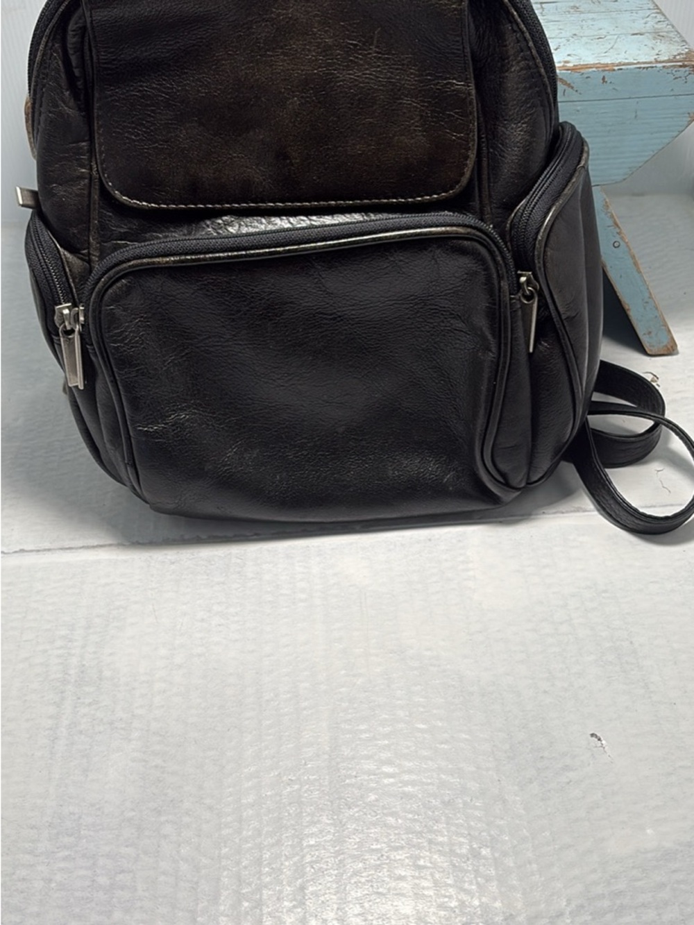 Black Leather Men's / woman’s Backpack - Classic Everyday Carry